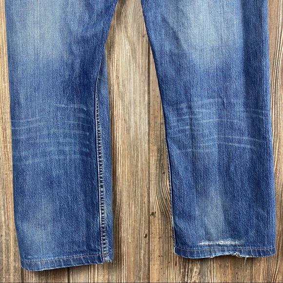 Vintage Levi’s 501 Distressed Denim Jeans 35x28 - Picture 9 of 11